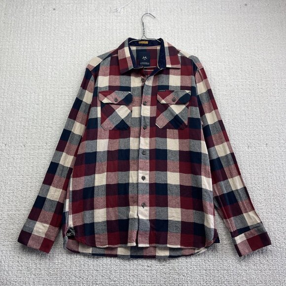 Lindbergh Shirt Mens L Red Flannel Plaid Long Sleeve Western Outdoors Button Up - Picture 1 of 12